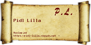 Pidl Lilla névjegykártya